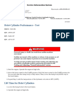 Hoist Cylinder Performance - Test: Pantalla Anterior