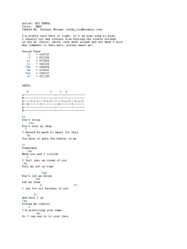 Sway Chords | PDF | Leisure
