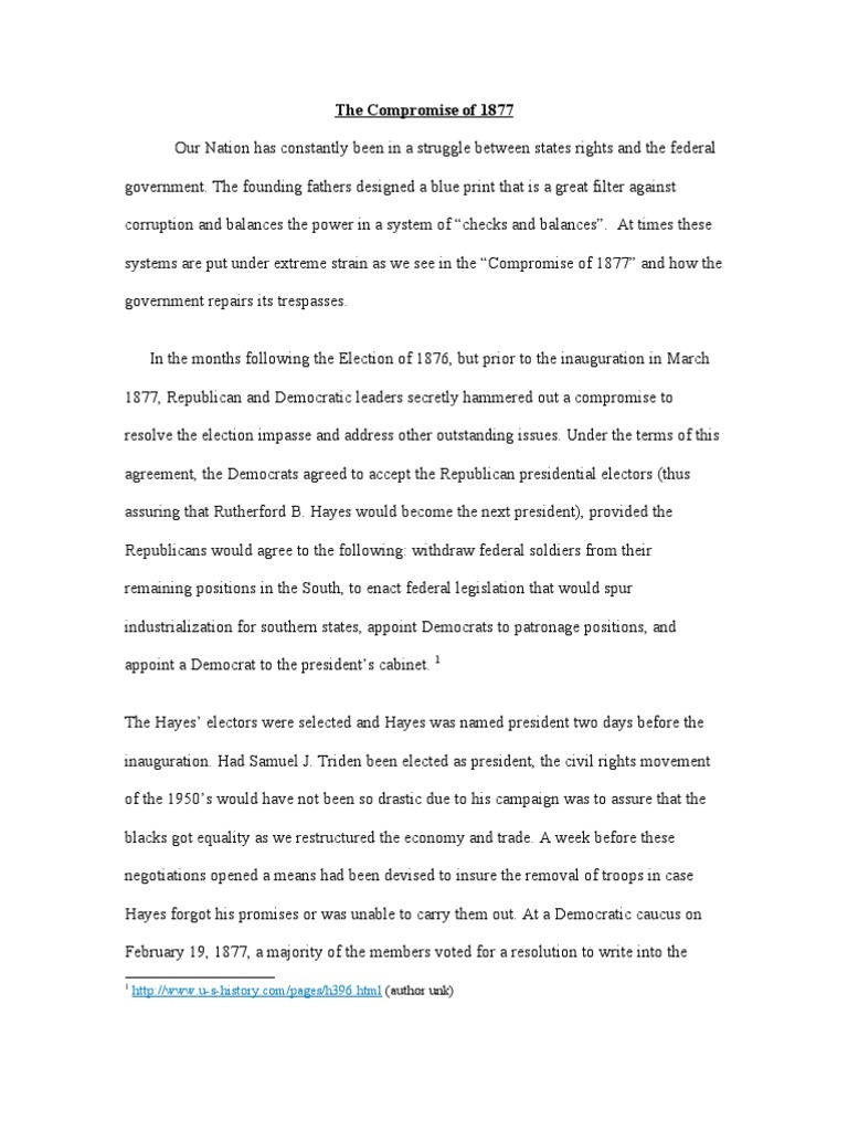 Compromise of 1877 essay example 06 image