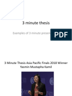 3 Minute Thesis Competition