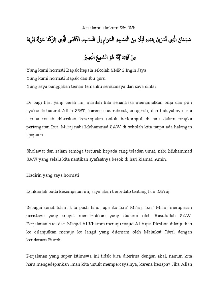 Contoh Pidato Isra' Mi'raj PDF