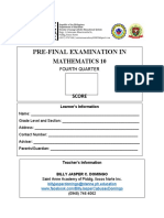 Quarter 4 Pre-Final Examinations