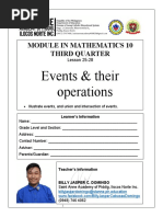 Events & Their Operations: Module in Mathematics 10 Third Quarter