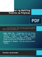Kasaysayan NG Maikling Kwento Sa Pilipinas