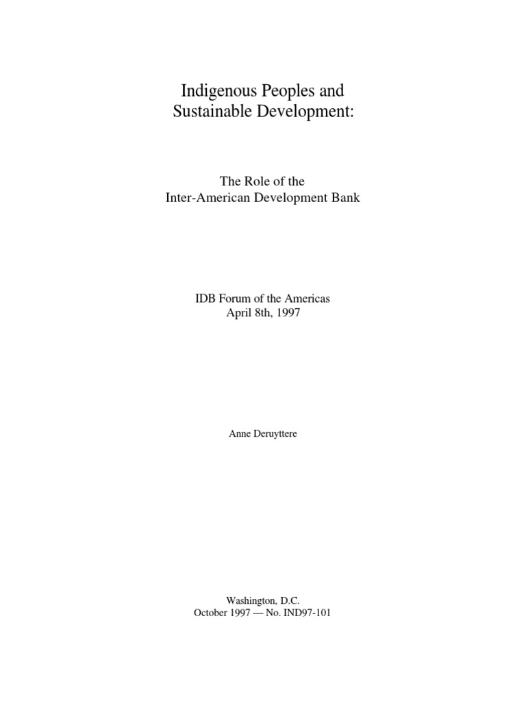 IDB's Role in Indigenous Development | PDF | Inter American Development ...