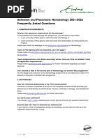 FAQ Selection and Placement Nanobiology 2021-2022