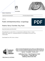 Public Entrepreneurship: A Typology: Roberts, Nancy Charlotte King, Paula