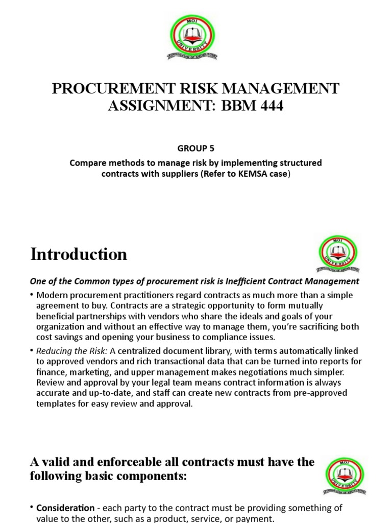 Procurement Risk Management Strategies | PDF | Indemnity | Damages