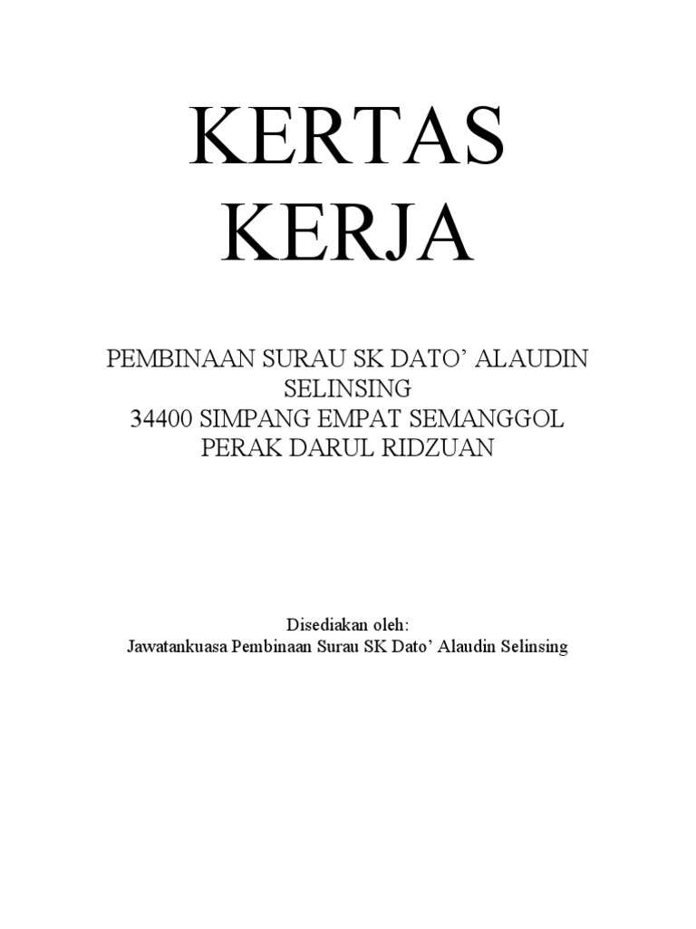 Kertas Kerja Surau Skda