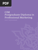 Cim Level 7 Postgraduate Diploma in Professional Marketing Qualification Amendments