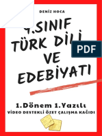 9.sınıf Edebiyat 1.dönem 1.yazılı Çalışma Kağıdı