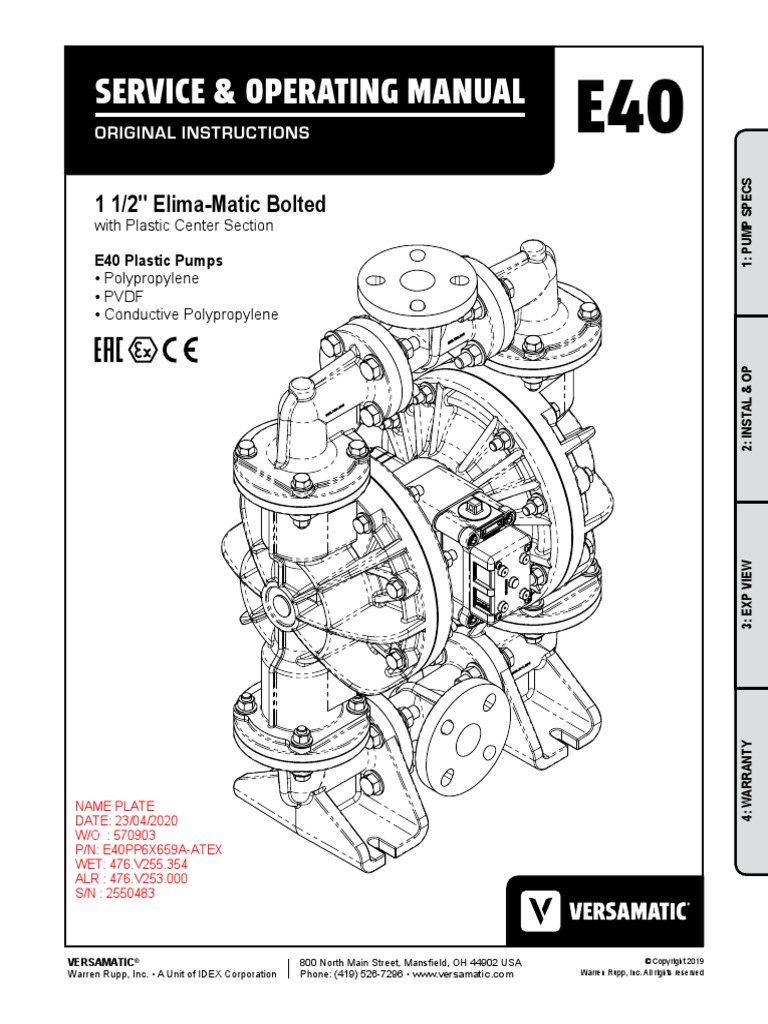 Diaphragm Pump Versamatic PDF Pump Valve