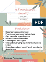 Teori Pembelajaran Kognitif: Disusun Oleh: Roudlatul Hikmawati (2031720001)