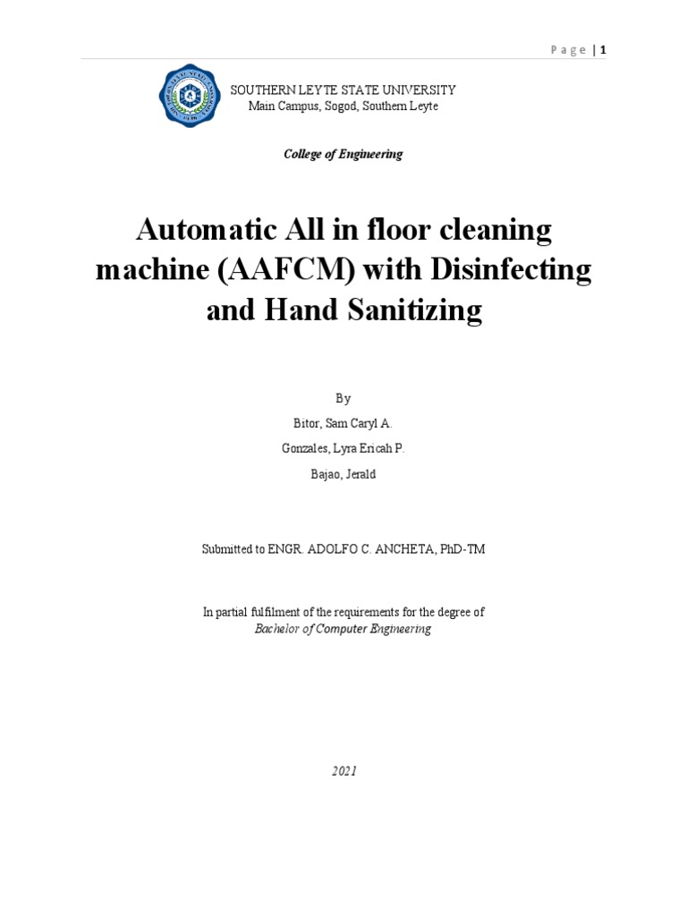 Automatic All in Floor Cleaning Machine (AAFCM) With Disinfecting and