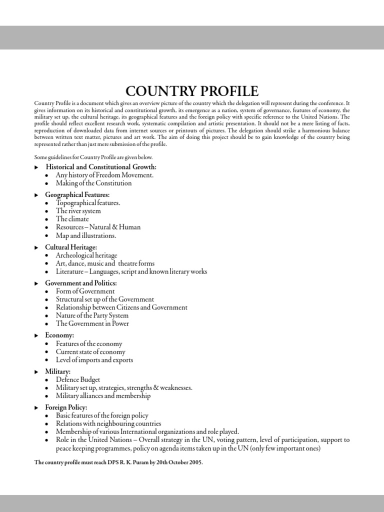 Comprehensive Country Profile Guide | PDF