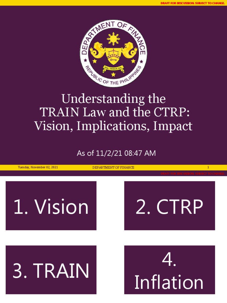 TRAIN Law and CTRP Overview Guide | PDF | Taxes | Value Added Tax