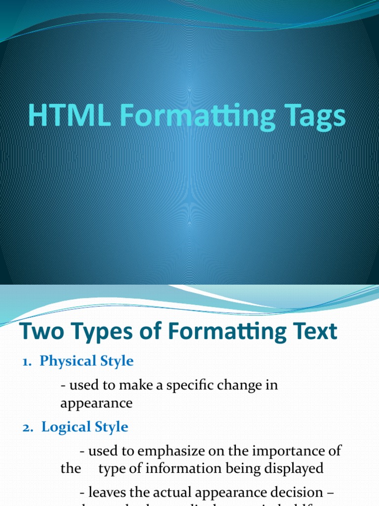 A Guide to HTML Formatting Tags Understanding the Difference Between