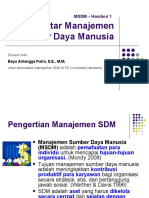Pengantar Manajemen Sumber Daya Manusia: MSDM - Handout 1