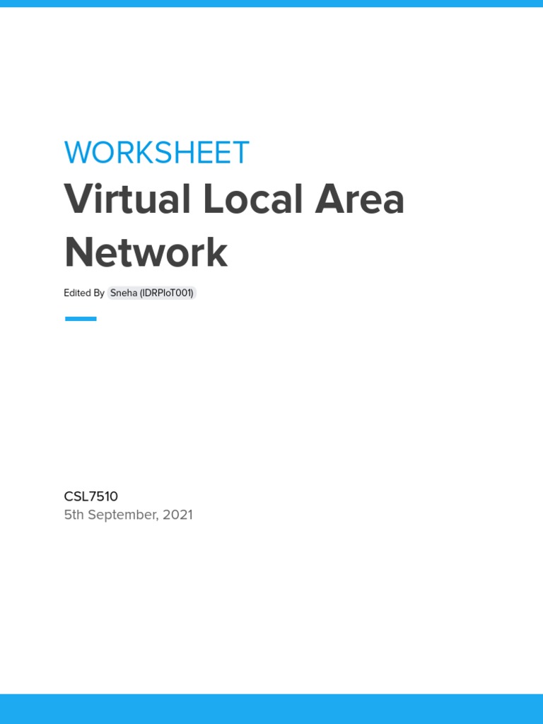 VLAN Configuration Worksheet for VMware | PDF | Network Switch ...