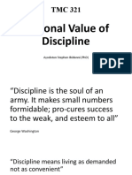 Personal Value of Discipline Across Key Areas of Life