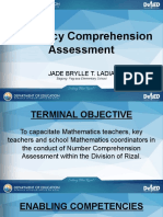 Numeracy Comprehension Assessment: Jade Brylle T. Ladia