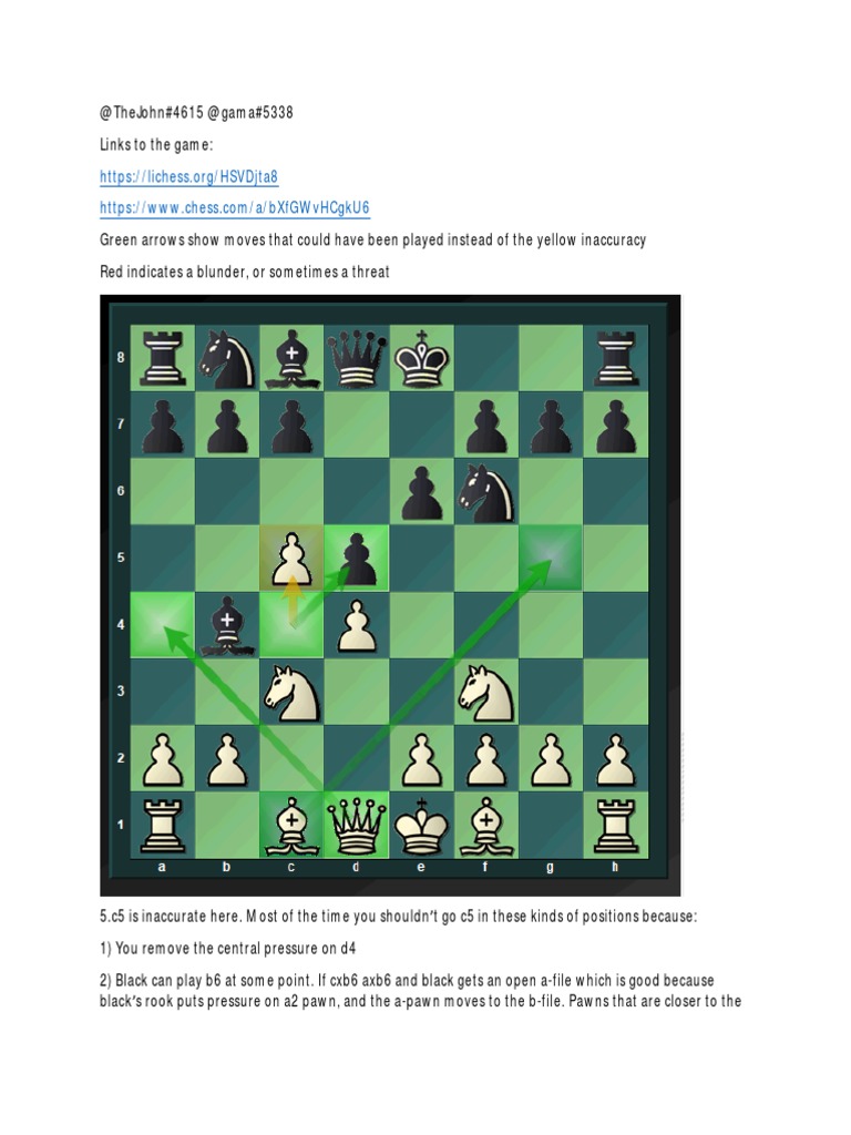 Chess Game Analysis: Key Mistakes | PDF | Game Theory | Board Games