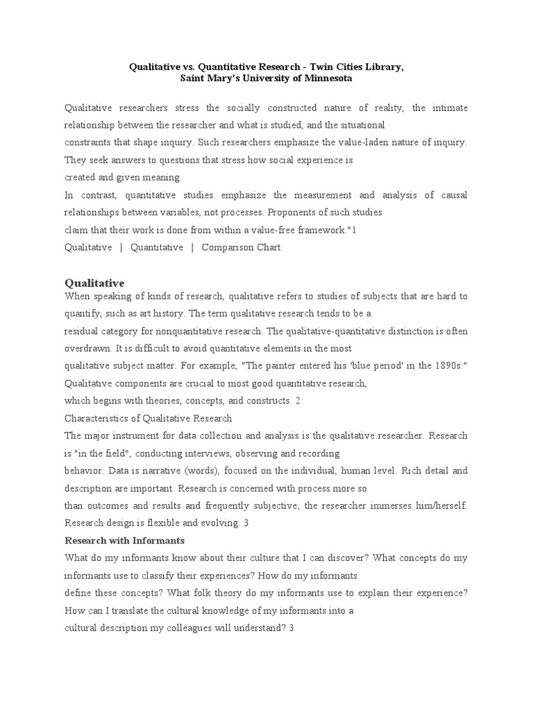 Qualitative Vs Quantitative Research. Translate | PDF | Qualitative ...
