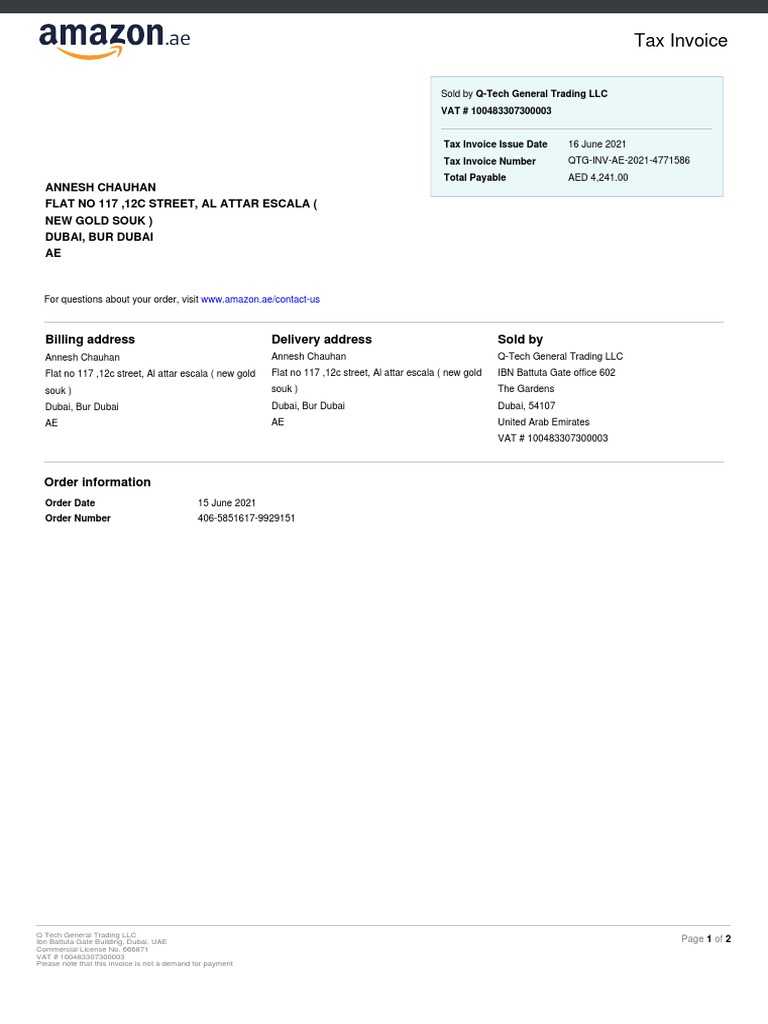 3E Iphone Invoice | PDF | Value Added Tax | Dubai