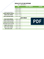 Schedule of Outline Defense: Members Time Panel Members Adviser