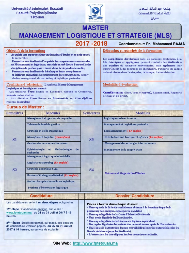 Master en Management Logistique et Stratégie | PDF | Logistique | Économie