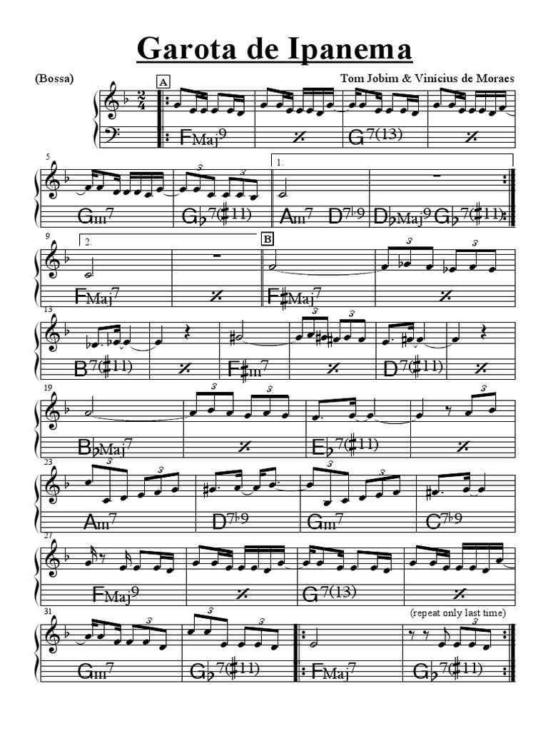 Garota de Ipanema Cifra) PDF