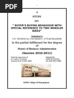 Download Buyers Buying Behaviour With Special Refernce to Two Wheeler Bikes by Akhtar Nawaz SN53666205 doc pdf