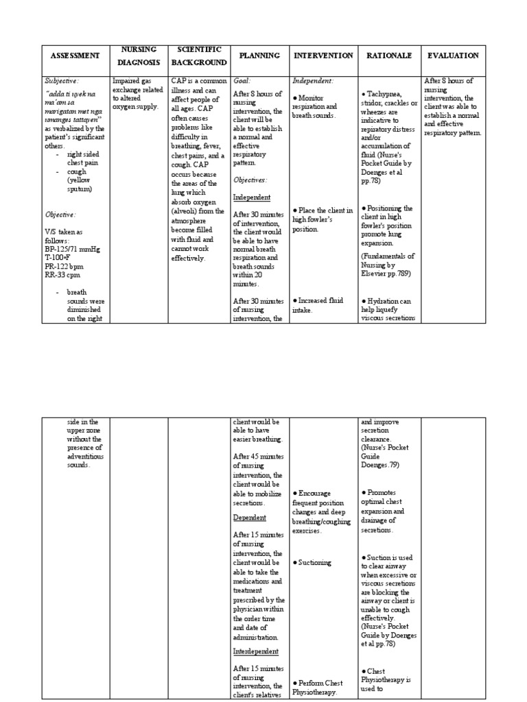 Nursing Care Plan | PDF | Infection | Respiratory System