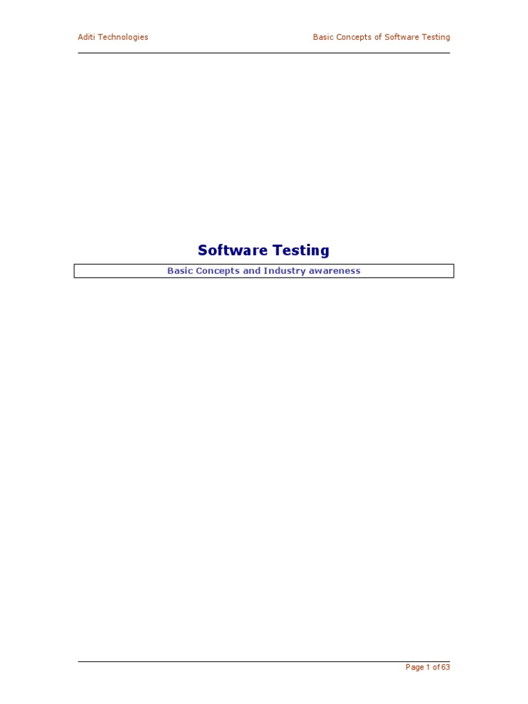 Software Testing For Dummies (ADITI Edition) | PDF | Software Testing ...