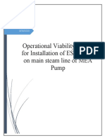 Operational Viability Report For Installation of ESDV On Main Steam Line of MEA Pump