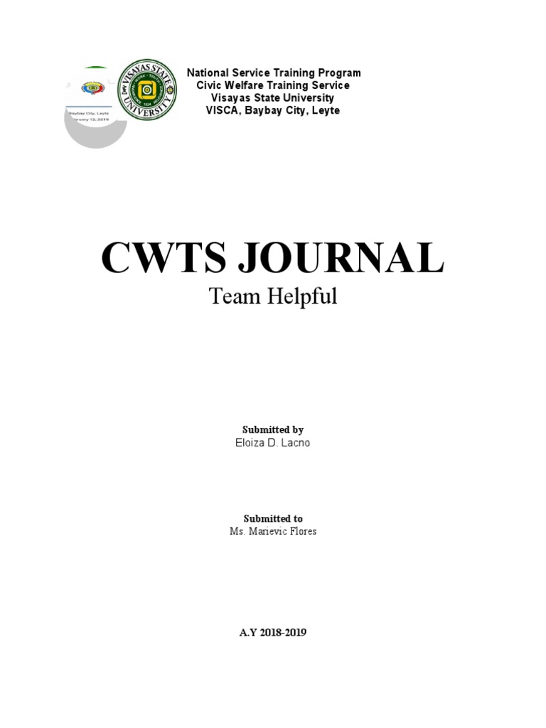 Cwts Journal Team Helpful Download Free PDF Leadership Goal