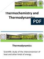 Thermochemistry and Thermodynamics: Department of Pure and Applied Chemistry