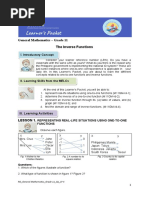 General Mathematics - Grade 11 The Inverse Functions: I. Introductory Concept