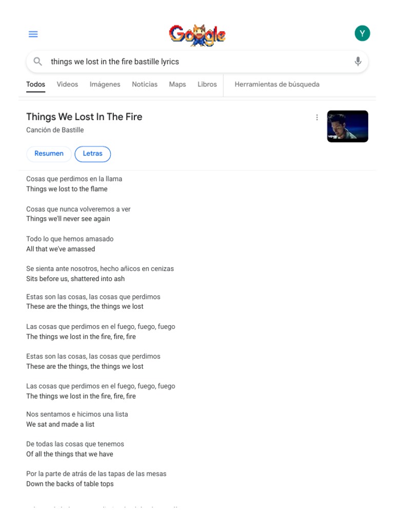 Things We Lost in The Fire Bastille Lyrics Buscar Con Google PDF