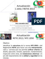 Temario NTC 2050 RETIE 2008 VS 2013