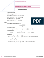 5 List of Formulae and Statistical Tables (MF19) : Mensuration R