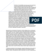 CONCLUSIONES ACECAR de LA EVALUACIÓNEn La Educación Preescolar La Importancia de La Evaluación Se Caracteriza Por Lavaloración de Los Niveles de Logro de Las Competencias Agrupadas en Losdistintos Campos Formativos Que Están