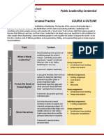 Public Leadership Credential Leadership and Ethics: Moral Leadership in Personal Practice Course A Outline