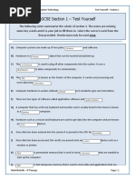 IGCSE - Information Communication Technology Test Yourself - Section 1