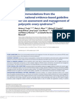 Recommendations From The International Evidence-Based Guideline For The Assessment and Management of Polycystic Ovary Syndrome