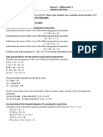 2nature of Roots - Sum and Product - Equation Transformable To Q.E.