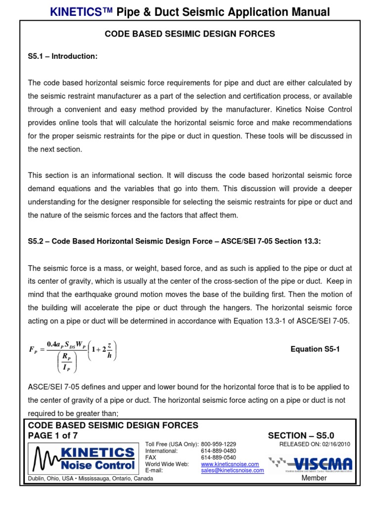 Horizontal Seismic Force | PDF | Pipe (Fluid Conveyance) | Force