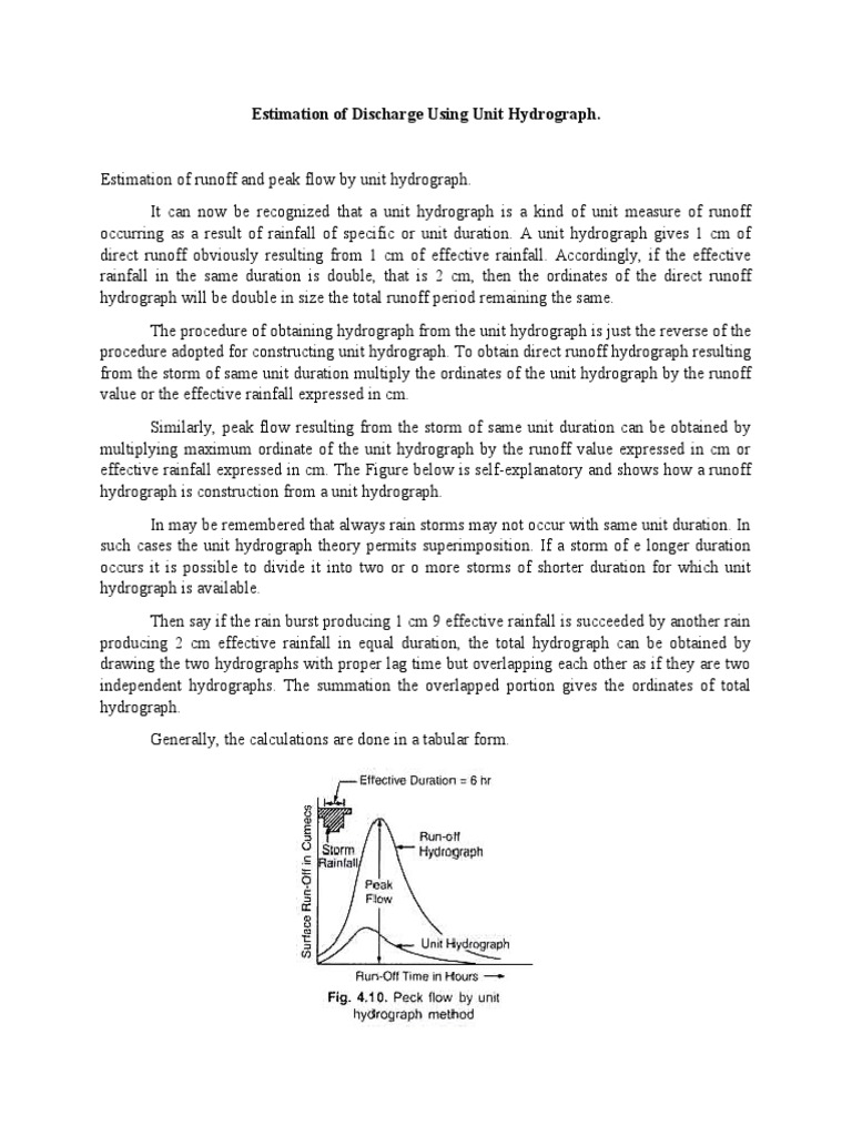Unit Hydrograph Discharge Estimation | PDF | Surface Runoff | Rain