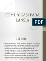 Komunikasi PD Lansia