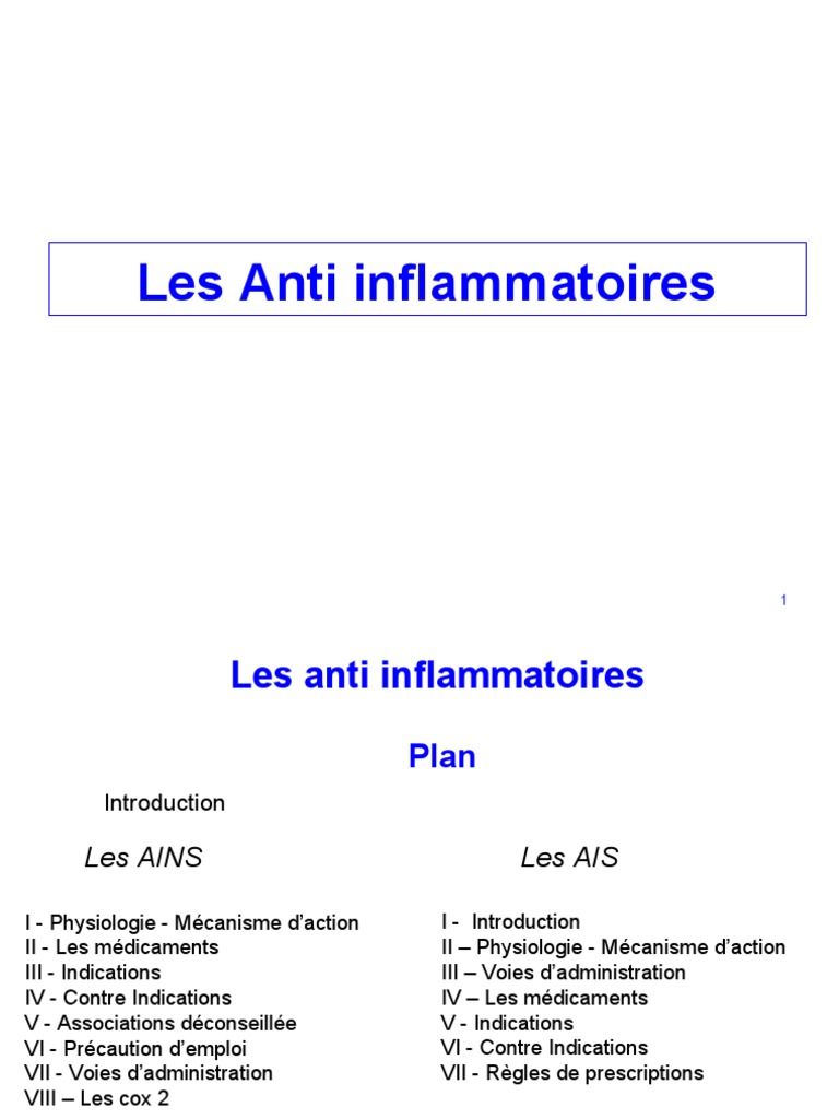 Anti Inflammatoire | PDF | Anti-inflammatoire non stéroïdien | Corticoïde